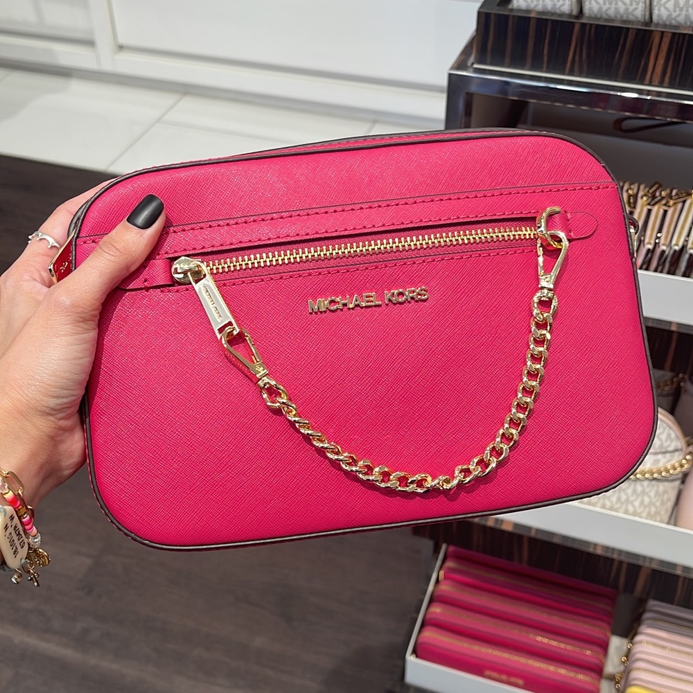 Michael Kors Pink Neon Square Purse .